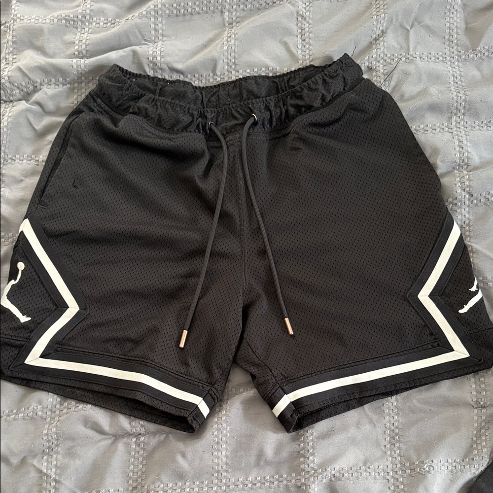 Jordan Black Athletic Shorts with White Accents